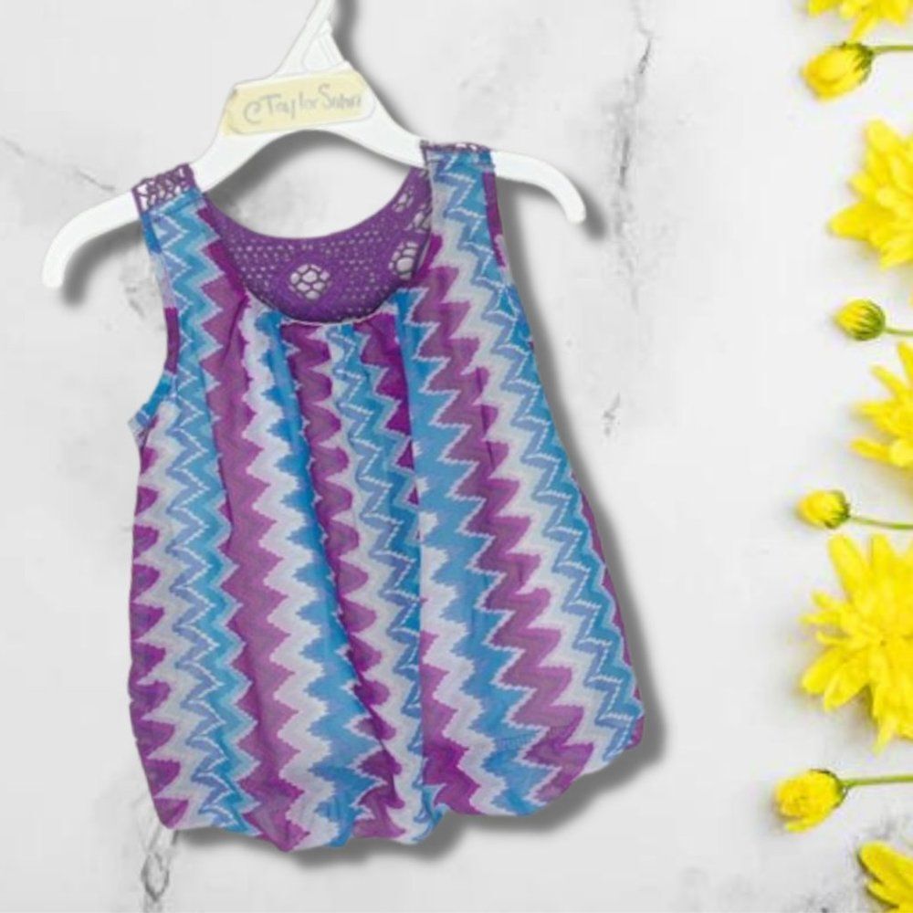 Healthtex 100% Polyester Sleeveless Razorback Bubble Bottom Top sz 18 mo